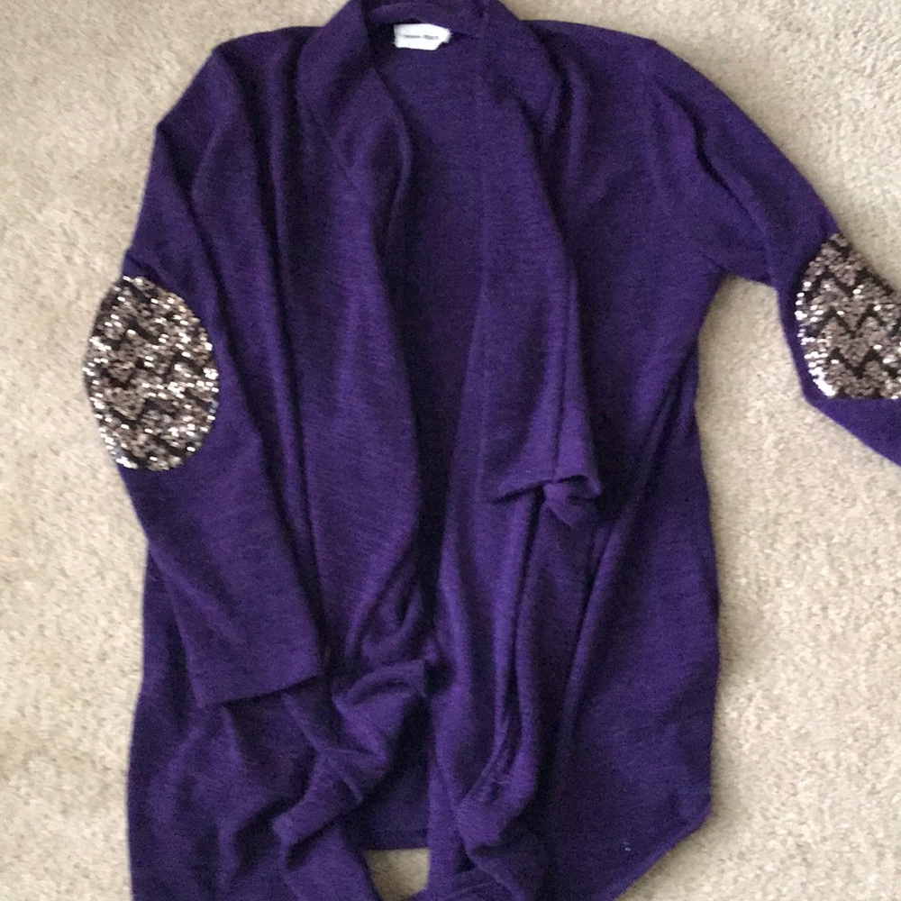 Cardigan with Sequin Elbow Patch size Large